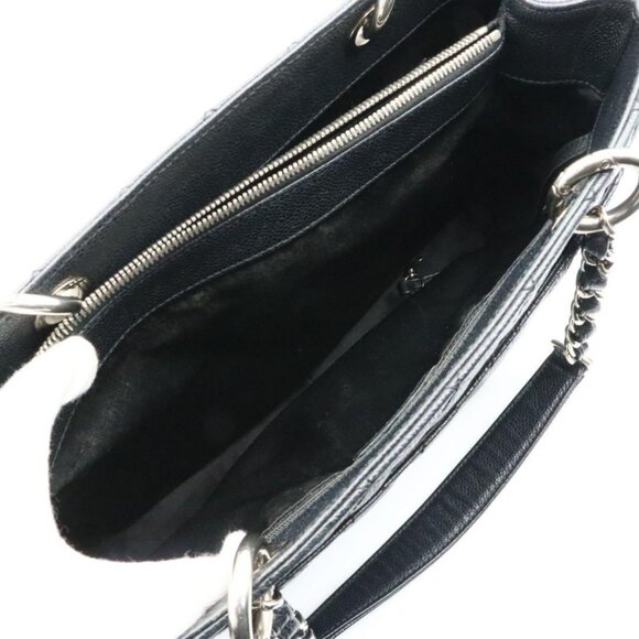 Authentic CHANEL GST Caviar Grand Shopping Tote Quilted Chain Shoulder Bag Purse - Picture 14 of 16